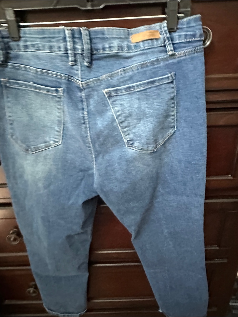 Royalty For Me Cropped Frayed Hem Blue Jeans - Picture 6 of 6